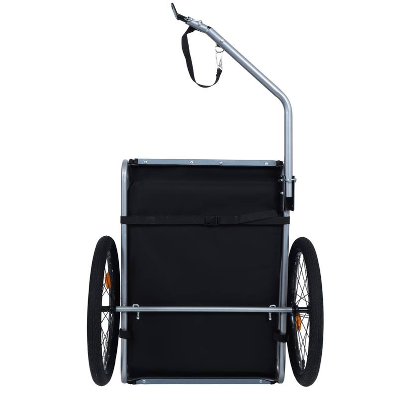 Large Folding Bike Trailer For Dogs-66lb Capacity All-Terrain Pet Carrier, Durable Steel Frame For Cycling