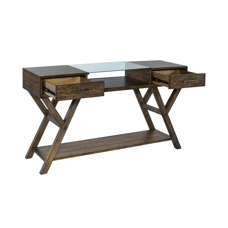 Lennox Weathered Chestnut Drawer Sofa Table