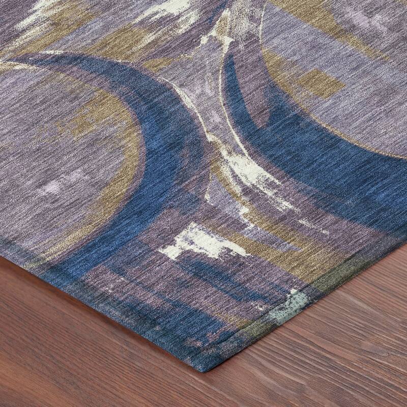 Machine Washable Indoor/ Outdoor Modern Erie Chantille Rug