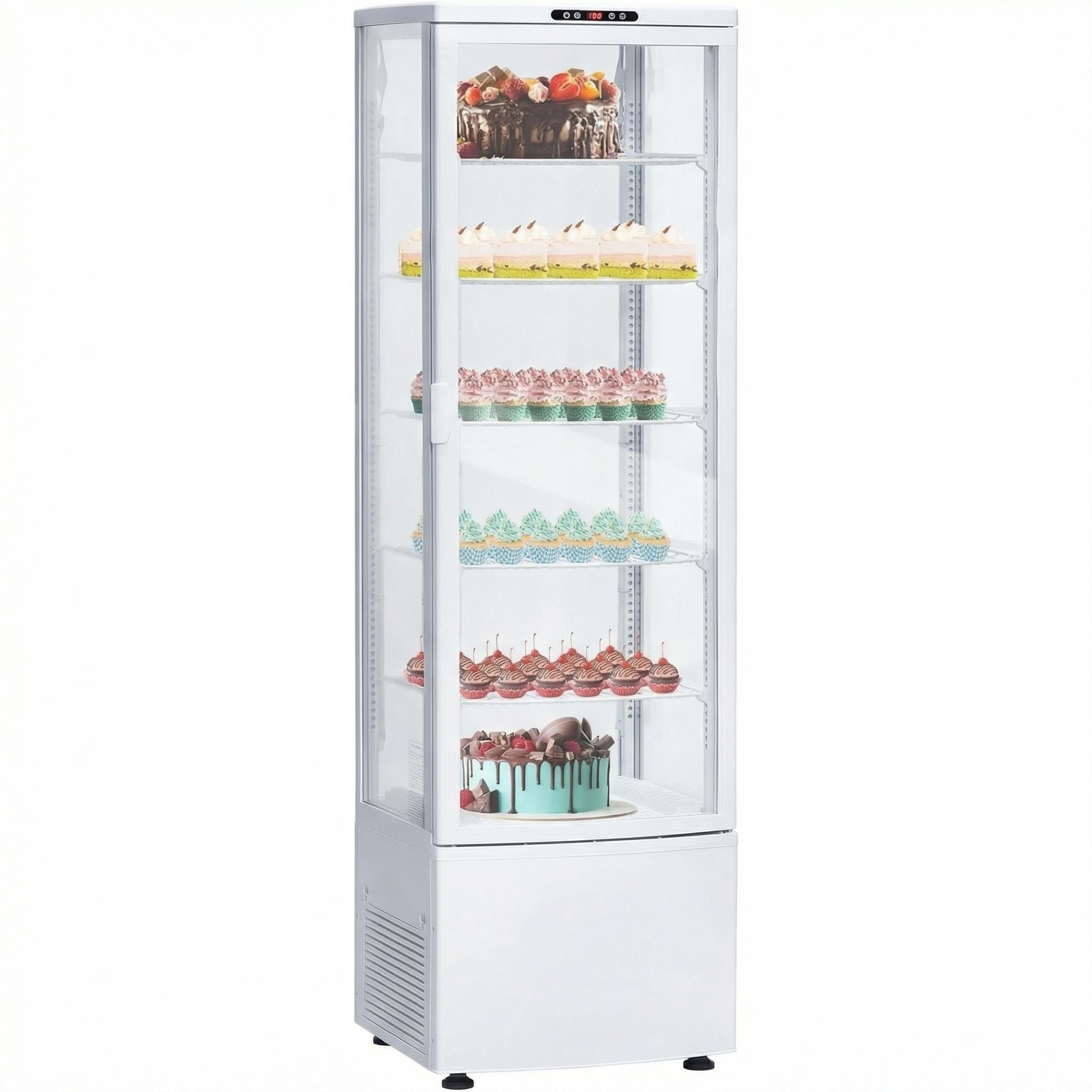 9.8 Cu.Ft Commercial Display Refrigerator, Glass Door Beverage Cooler with LED for Store