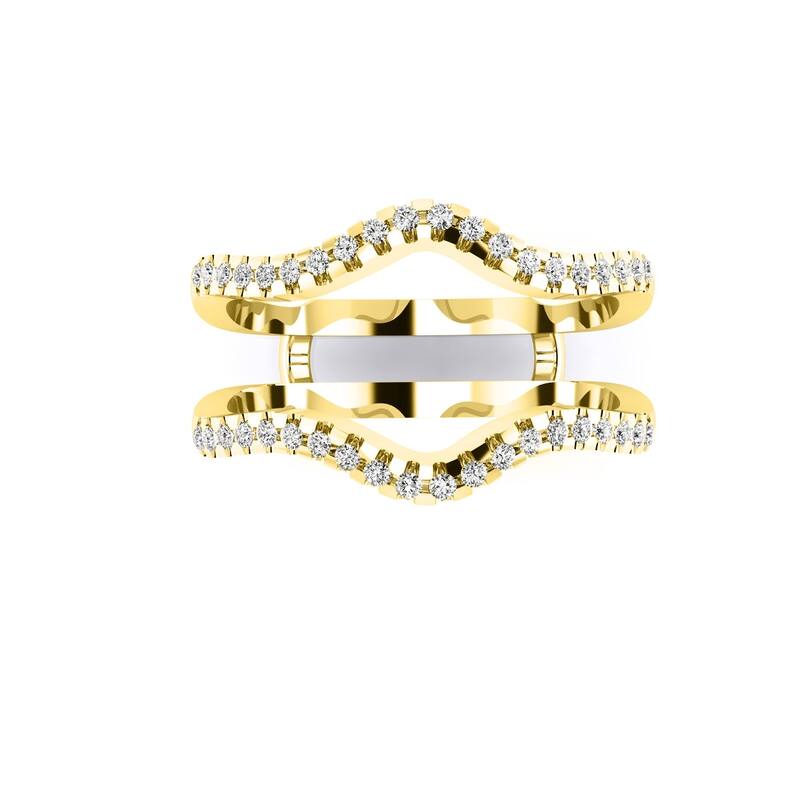 Auriya 14k Gold 1/4ctw Curved Diamond Wedding Ring Guard - Yellow - 4.5