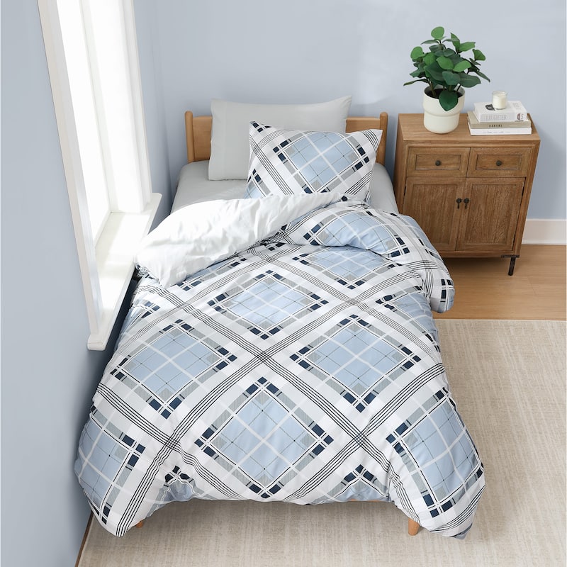 Truly Soft Lars Plaid 3 Piece Duvet Set - Twin - Twin XL