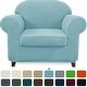 preview thumbnail 90 of 91, Subrtex Stretch Spandex 2-piece Armchair Slipcover Furniture Protector Steel Blue