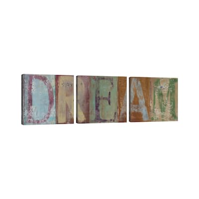 iCanvas "DREAM" by Patricia Pinto 3-Piece Canvas Wall Art Set
