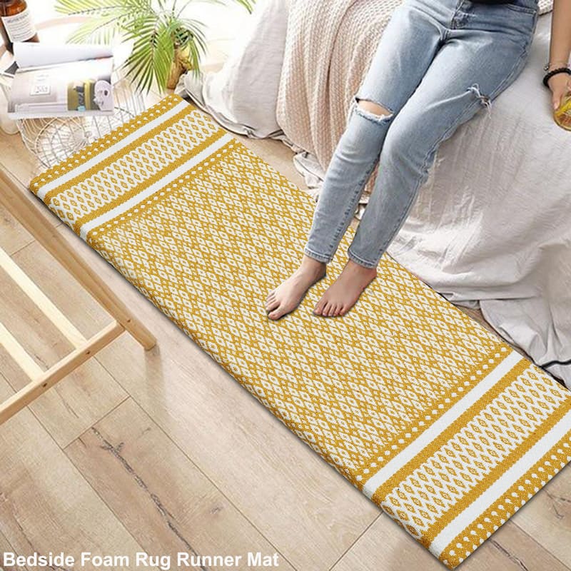 Kitchen Runner Rug/ Mat Cushioned Cotton Hand Woven Anti-Fatigue Mat Kitchen/Bathroom/Bed side 18x48'' - 18''x48''
