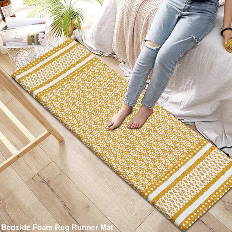 Woven Cotton Anti-Fatigue Anti-Skid Cushioned Mats - Versatile Comfort for Kitchen, Doormat, and Bathroom