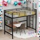 preview thumbnail 1 of 24, Twin Loft Bed With Desk and Metal Grid for Home Black