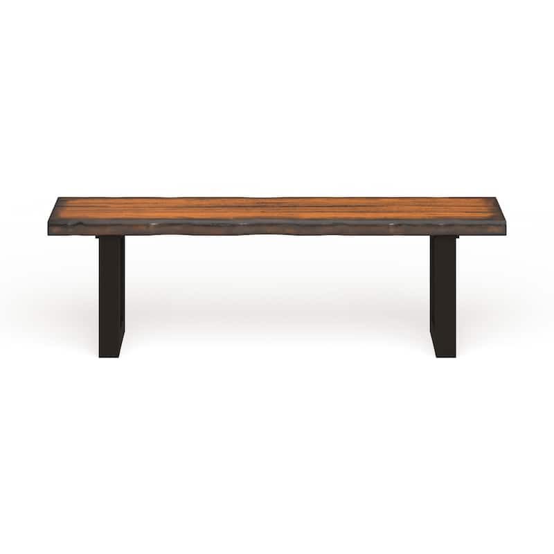 Divo Rustic Oak Solid Wood U-shaped Dining Bench by Furniture of America