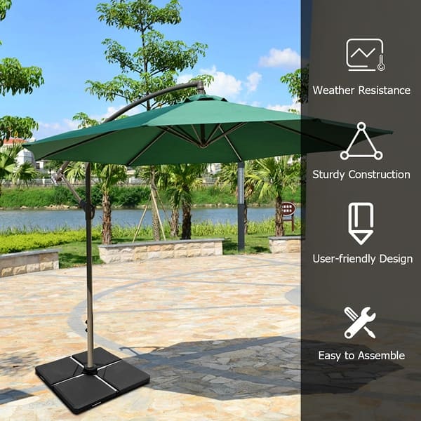 Shop Square Cantilever Offset Umbrella Weights Base Water Sand Filled On Sale Overstock 31457842