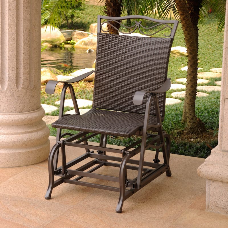 Valencia Resin Wicker Glider Chair - Chocolate