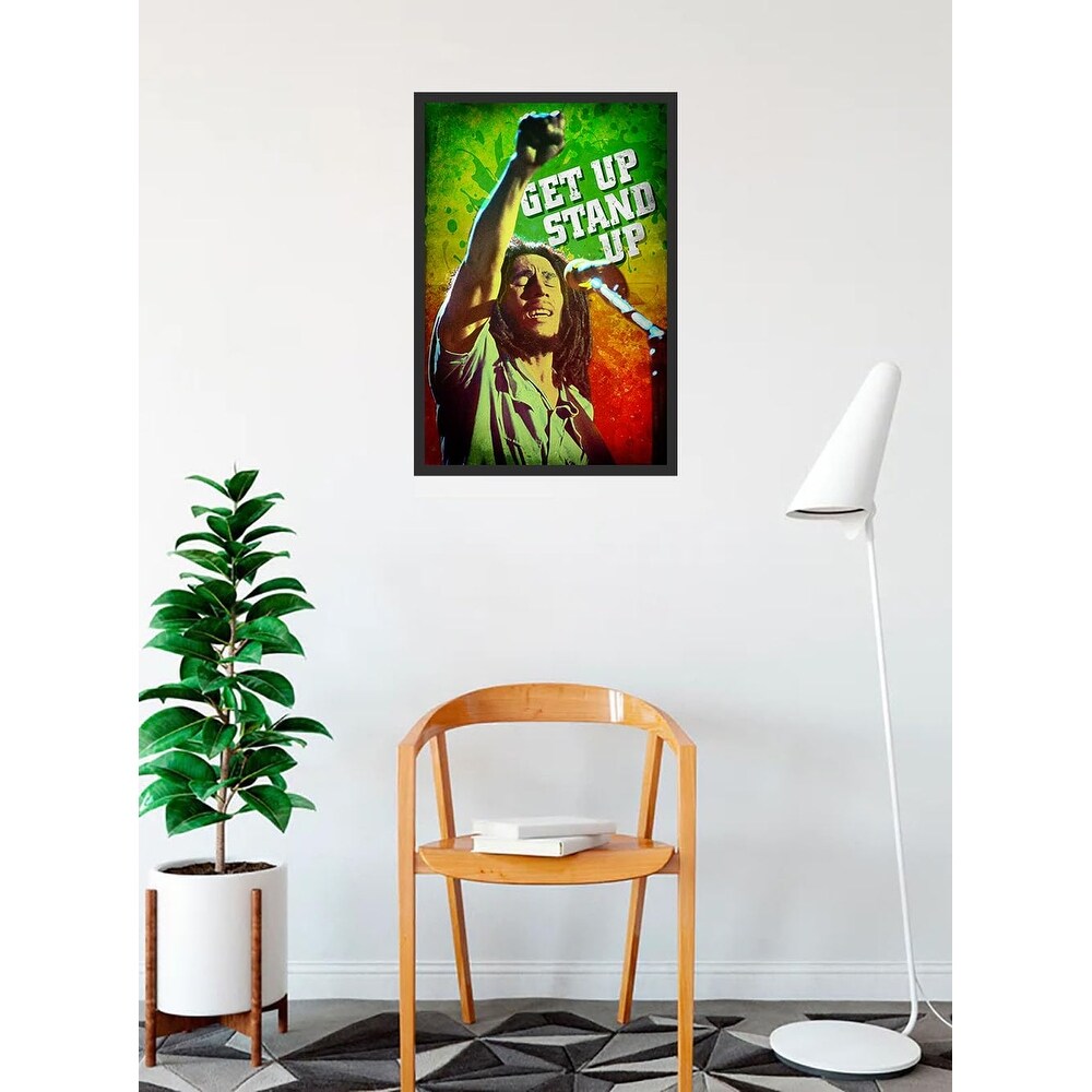 Bob Marley Get Up Stand Up Music Reggae Framed Poster - 24 x 36