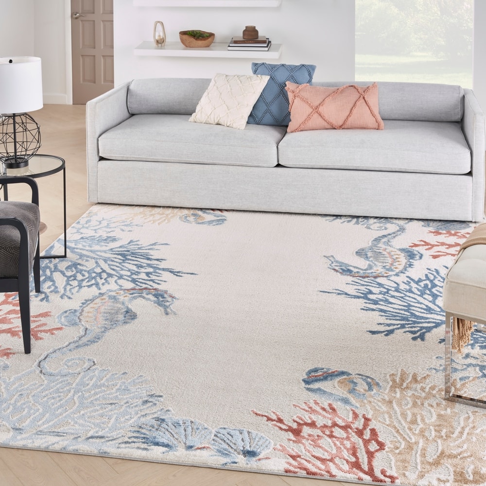 Nourison Pompeii Modern & Contemporary Seashore Inspired Area Rug