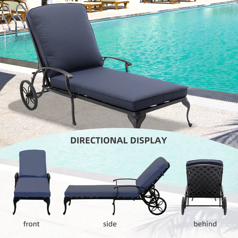 Aluminum Reclining Outdoor Chaise Lounge