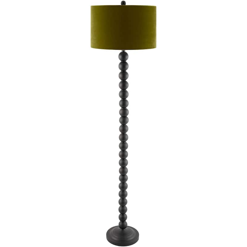 Livabliss Zelda Traditional Accent Floor Lamp - 67"H x 16"W x 16"D - Black/Green