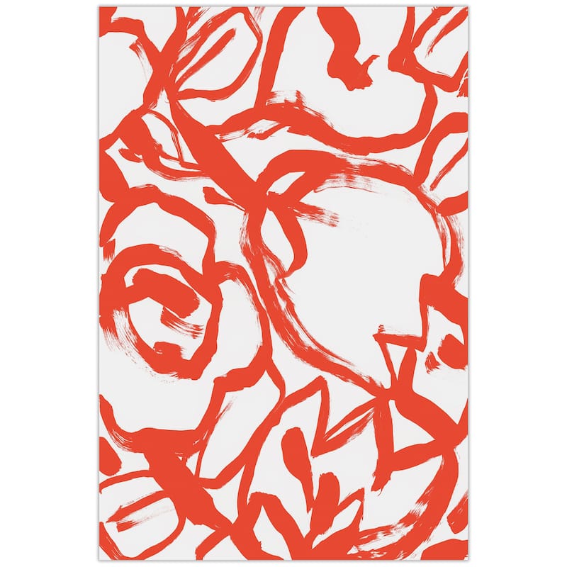 Empire Art Direct Scarlet Blooms I Floral Printed Tempered Glass Wall Art - 48" x 32" B