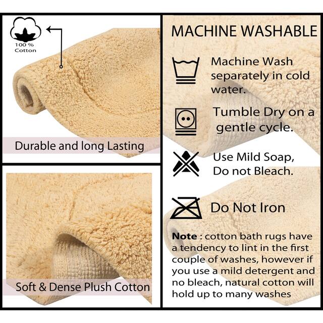 Home Weavers Waterford Collection Absorbent Cotton Machine Washable and Dry Runner Rug