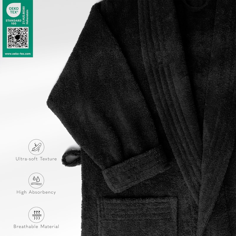 American Soft Linen Women's 100% Cotton Terry Bathrobe - Soft, Absorbent, Quick Dry Turkish Robes for Women