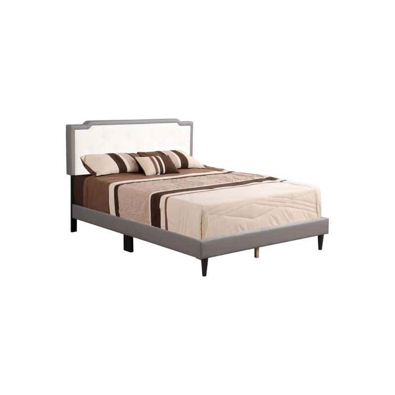 Light Grey Full Bed with Casual Transitional Style, Subtle Finish and Sturdy Frame for Comfortable Modern Bedrooms