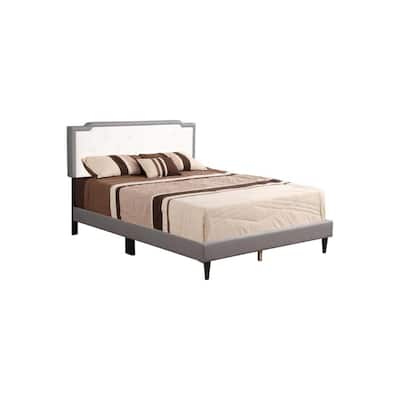 Light Grey Full Bed with Casual Transitional Style, Subtle Finish and Sturdy Frame for Comfortable Modern Bedrooms