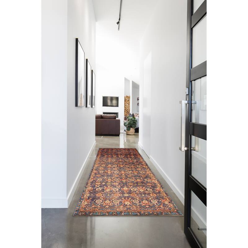ECARPETGALLERY Hand-knotted Andelz Dark Grey Wool Rug - 3' 4" x 10' 6"