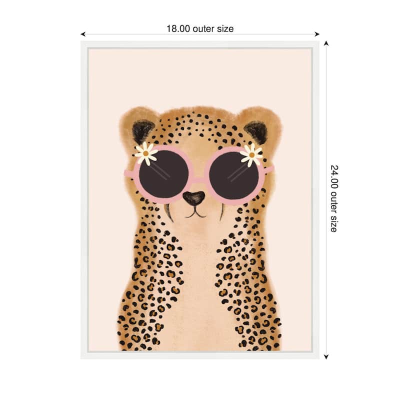 Kate and Laurel Lavish Leopard by Aislinn Simmonds Duchess Plum Framed Canvas Wall Art Print