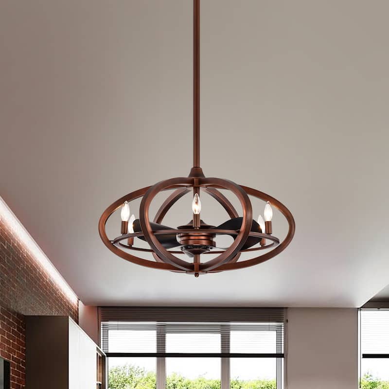 Copper Grove Raton 29-inch Antique Bronze Ceiling Fan 6 Light
