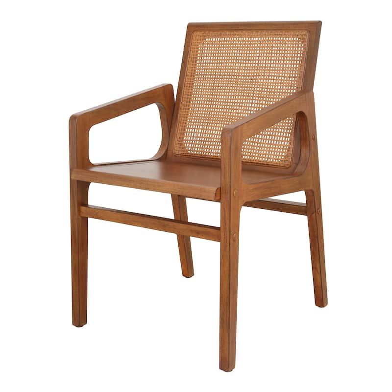 NPD Furniture Davina Teak Dining Side Arm Chair - Java Brown
