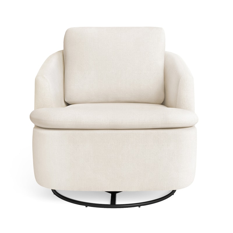 360°Swivel Accent Chair, Swivel Barrel Chair, Modern Chenille Round Accent Chairs With Armrests And Rotating Base