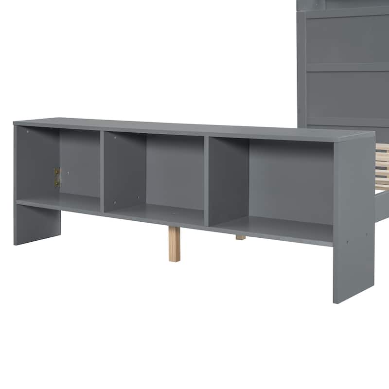 Full Size Platform Bed with LED Light and USB ports