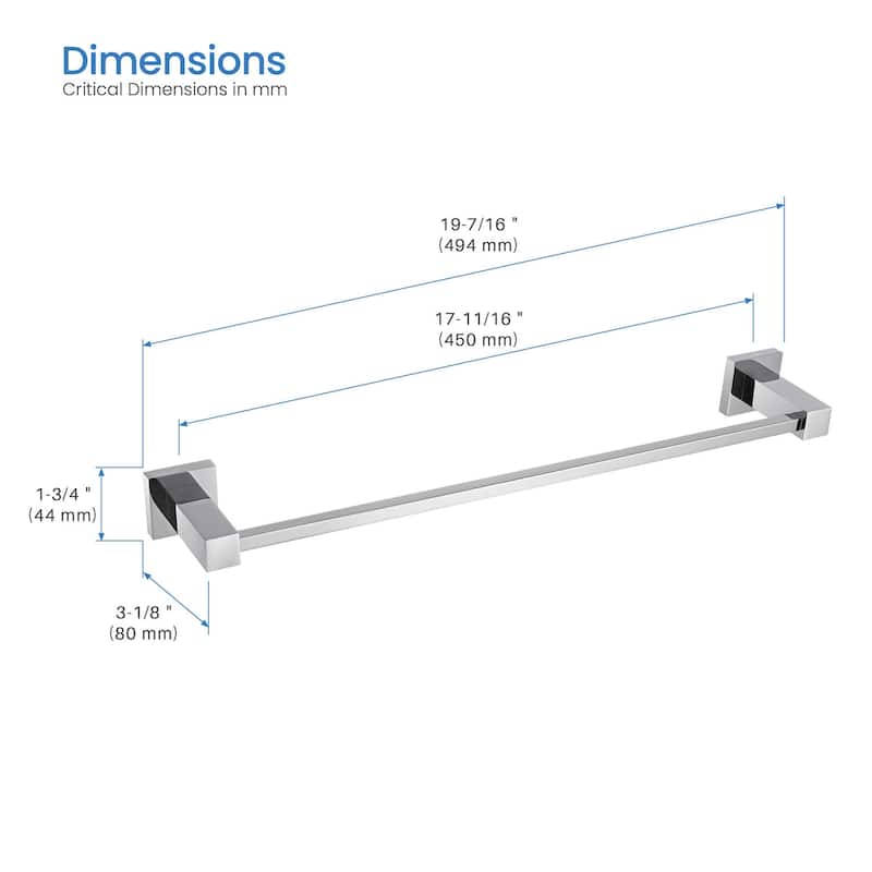 Cube Bathroom 20 inch Towel Bar - N/A