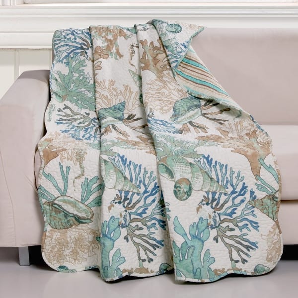 slide 2 of 9, Greenland Home Fashions Atlantis Coastal Throw Blanket