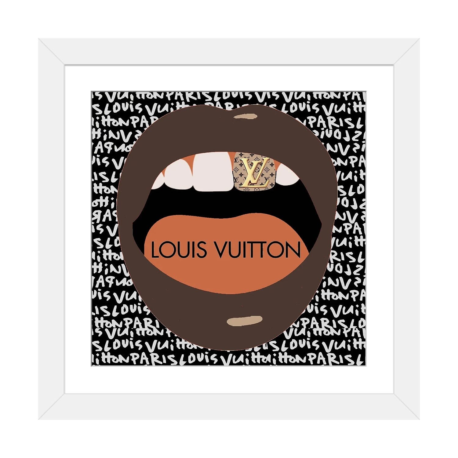 Louis Vuitton Graffiti Lips II Can - Canvas Wall Art