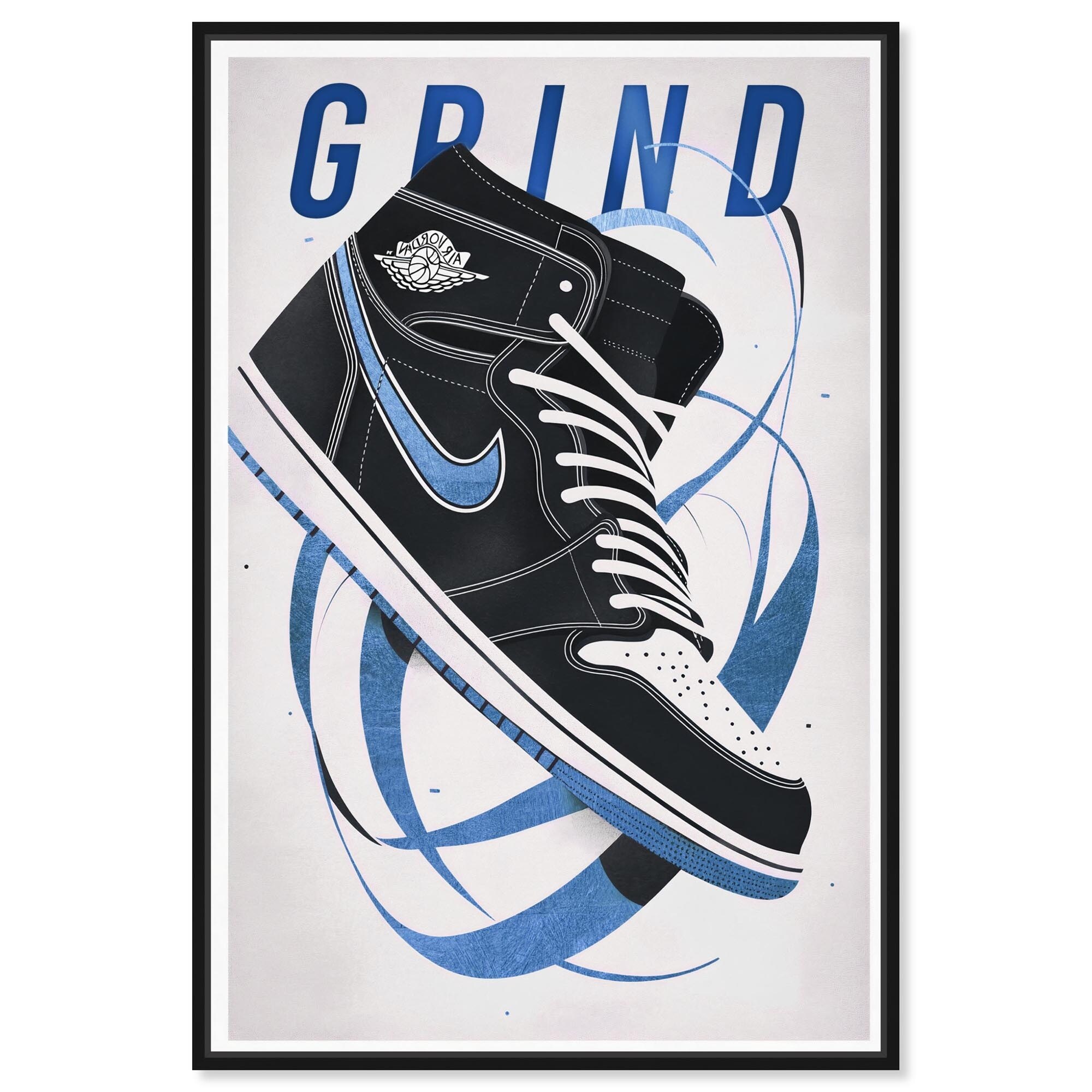 Blue Ribbon Sneaker Canvas by Art Remedy