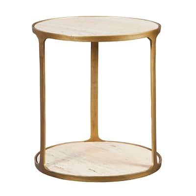 Uttermost Clench Brass Side Table - 21"W x 23"H x 21"D