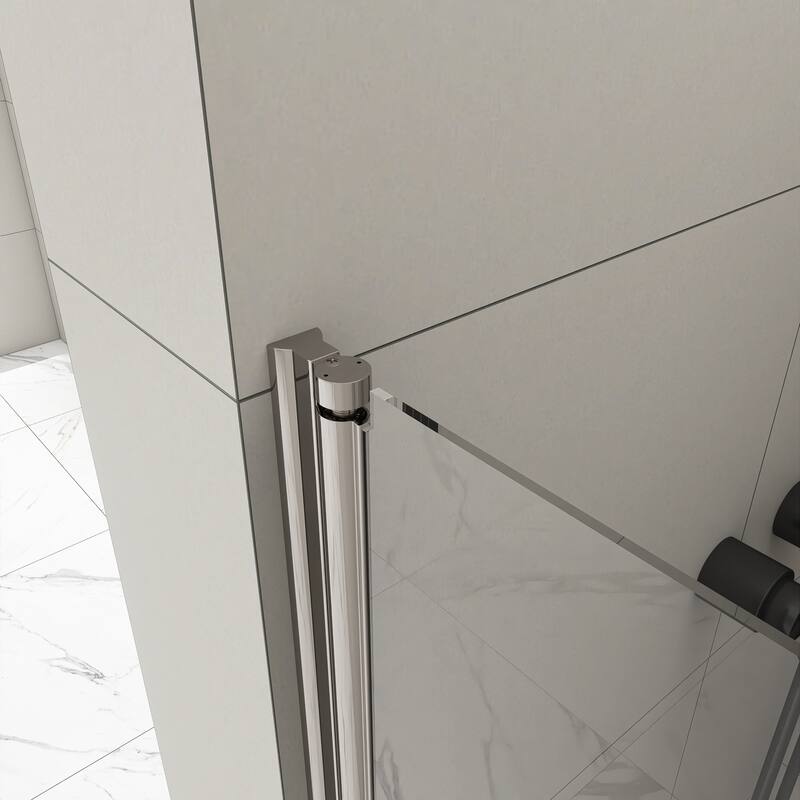 30/32/34/36 Inch Semi-Frameless Pivot Shower Door with Clear Tempered Glass