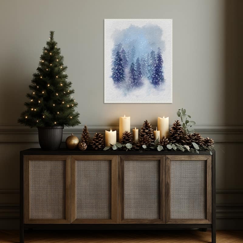 Driven Snow II by Regina Moore (23 x 28 in.), Framed Canvas Wall Art Print - Sylvie Beaded White