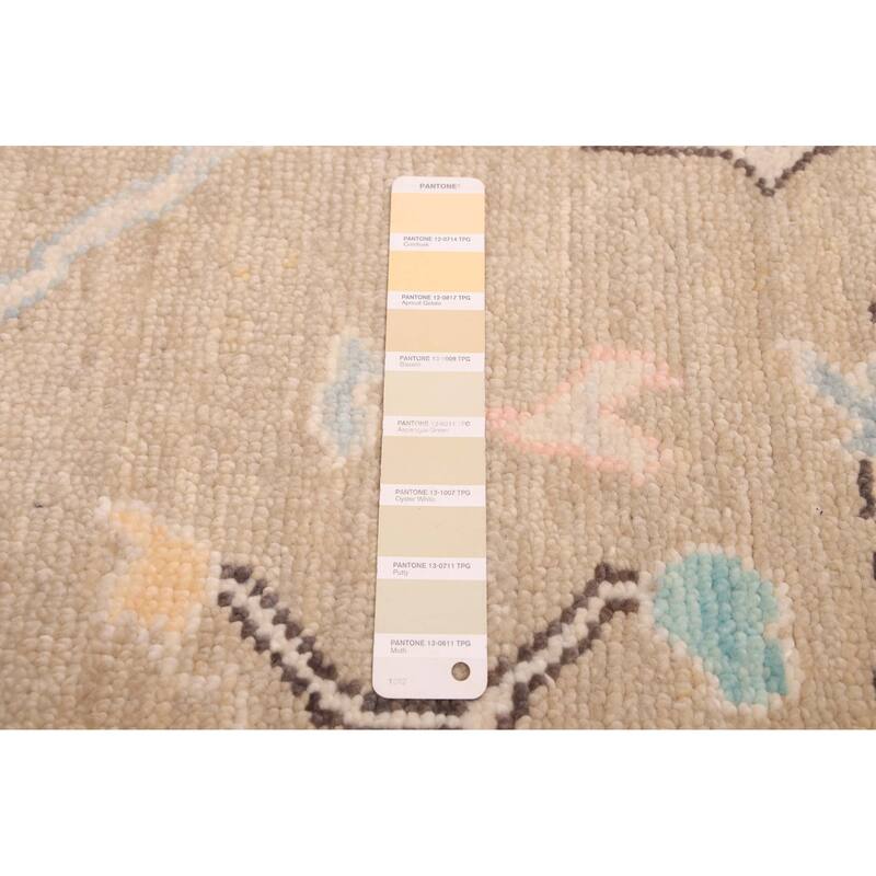 ECARPETGALLERY Hand-knotted Modern Oushak Light Khaki Wool Rug - 8'0 x 9'11