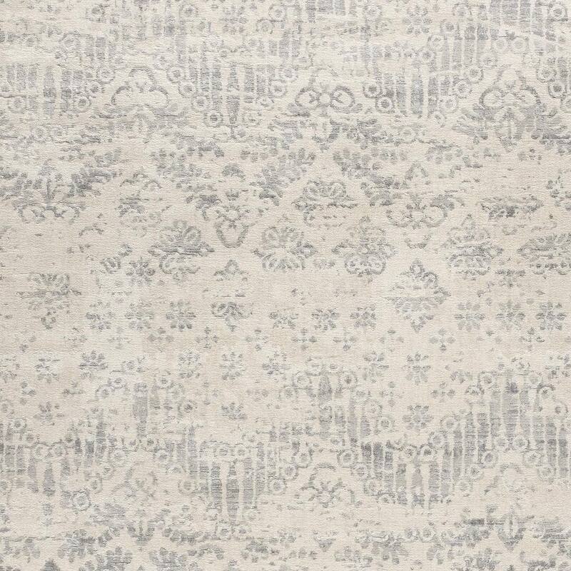 HomeRoots Floral Medallion Contemporary Square Area Rug