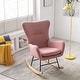 preview thumbnail 22 of 39, Velvet Armchair Wingback Comfy Rocker Chair with Thick Padded Seat for Nursery