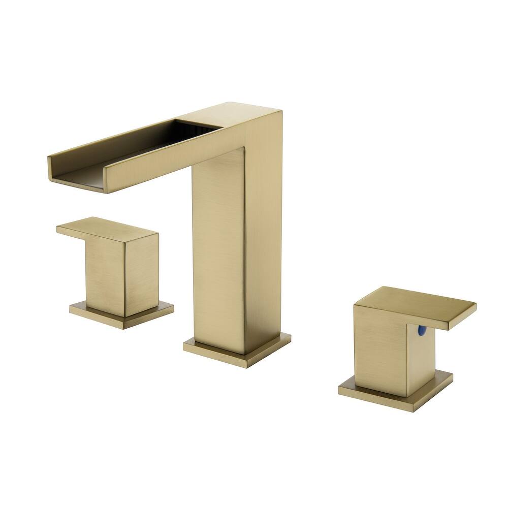 5.3"H Top Opening Waterfall Spout Widerspread Double Handle Bathroom Sink Faucet