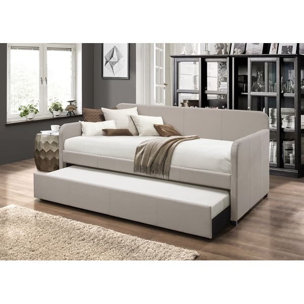 slide 1 of 2, Tiara Upholstered Daybed with Trundle