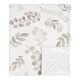 preview thumbnail 1 of 3, Floral Leaf Boy Girl Baby Receiving Security Swaddle Blanket - Ivory Beige Taupe Neutral Boho Watercolor Botanical Woodland