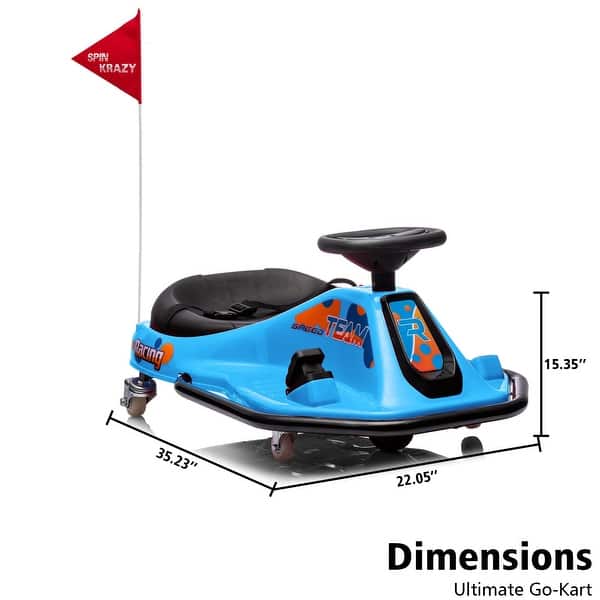 dimension image slide 4 of 6, 24V Electric Drifting Go Kart for Kids