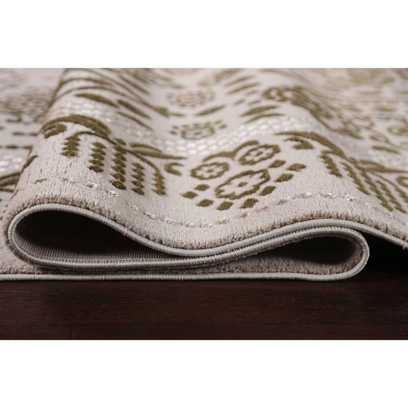 Turkish Geometric Damask Transitional Oriental Rug Home Decor Carpet