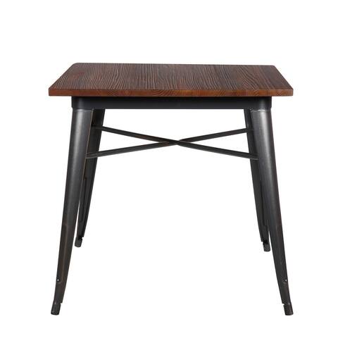 Danne 32" Dining Table in Antique Black with Walnut Top