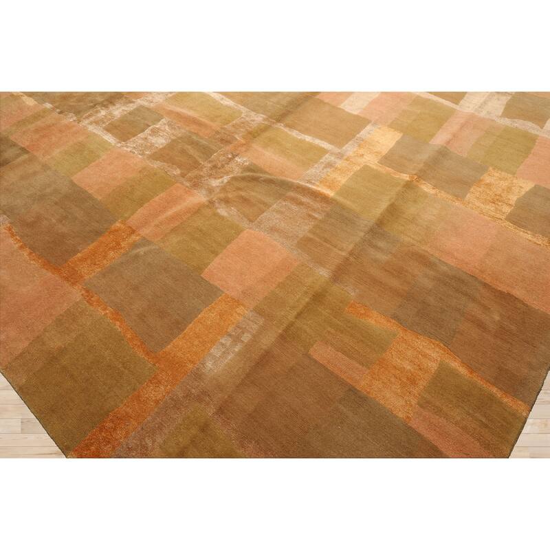 9'9''x13'10" Rose Tibetan Wool Traditional Hand Knotted Oriental Rug - 9' 9'' x 13' 10''