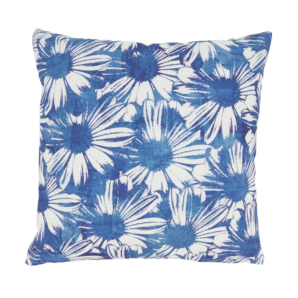 Fresh Floral Outdoor Poly Filled Throw Pillow