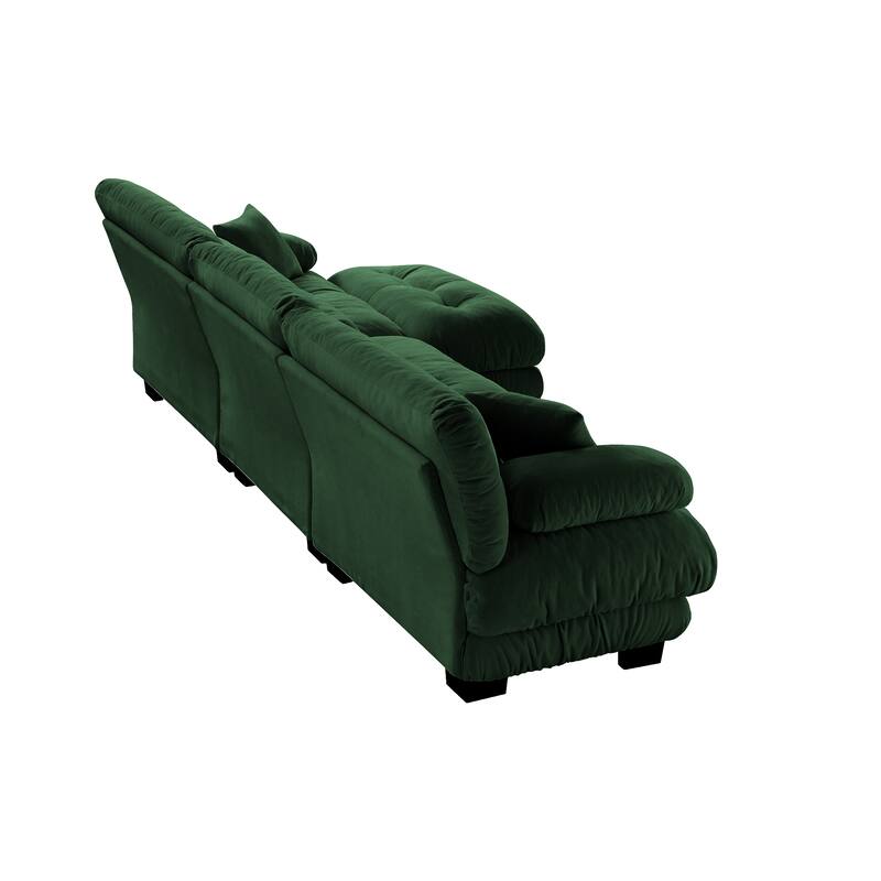 3-Seat Modular Sectional Sofa Deep Seat Couch L Shaped Cloud Couch with Convertible Ottoman for Living Room