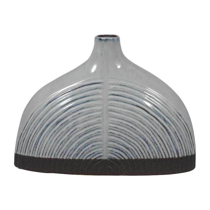 Sagebrook Home Ceramic Blue Round Half Dome Arch Vase - 11" x 3" x 8"