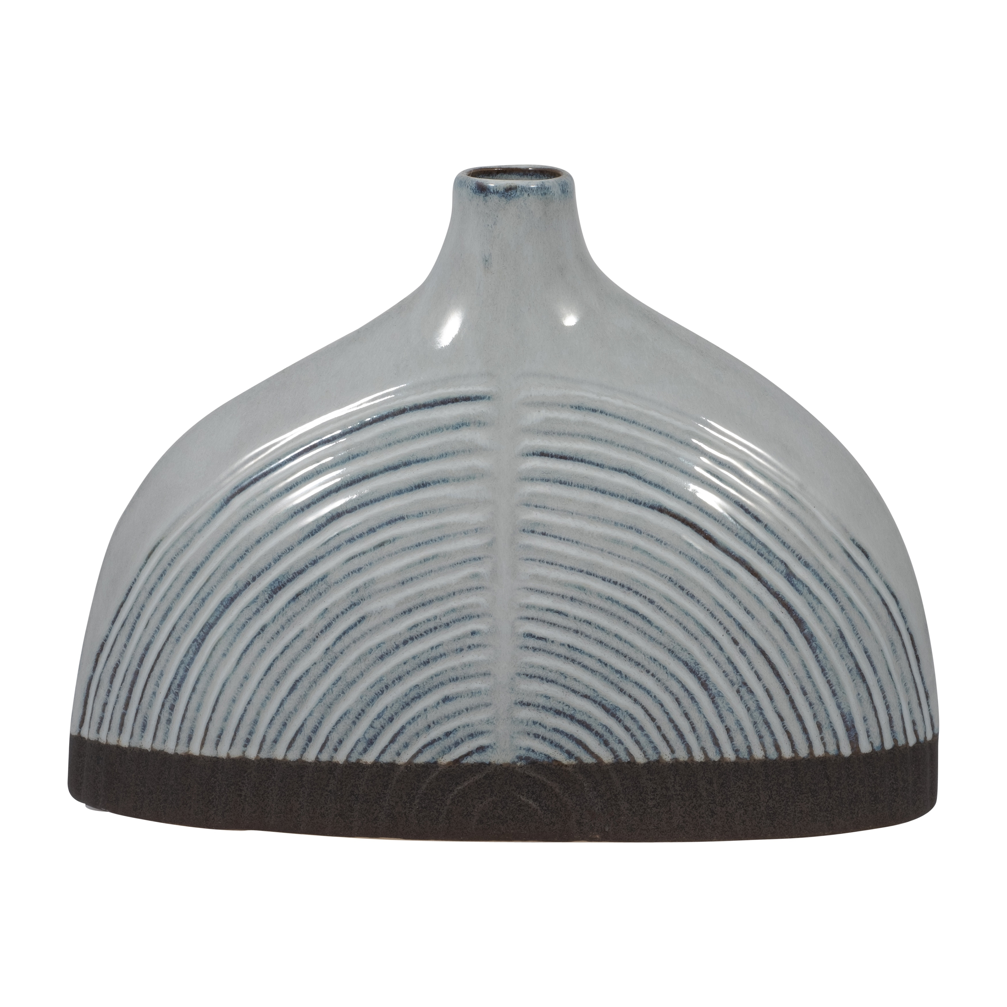 Sagebrook Home Ceramic Blue Round Half Dome Arch Vase